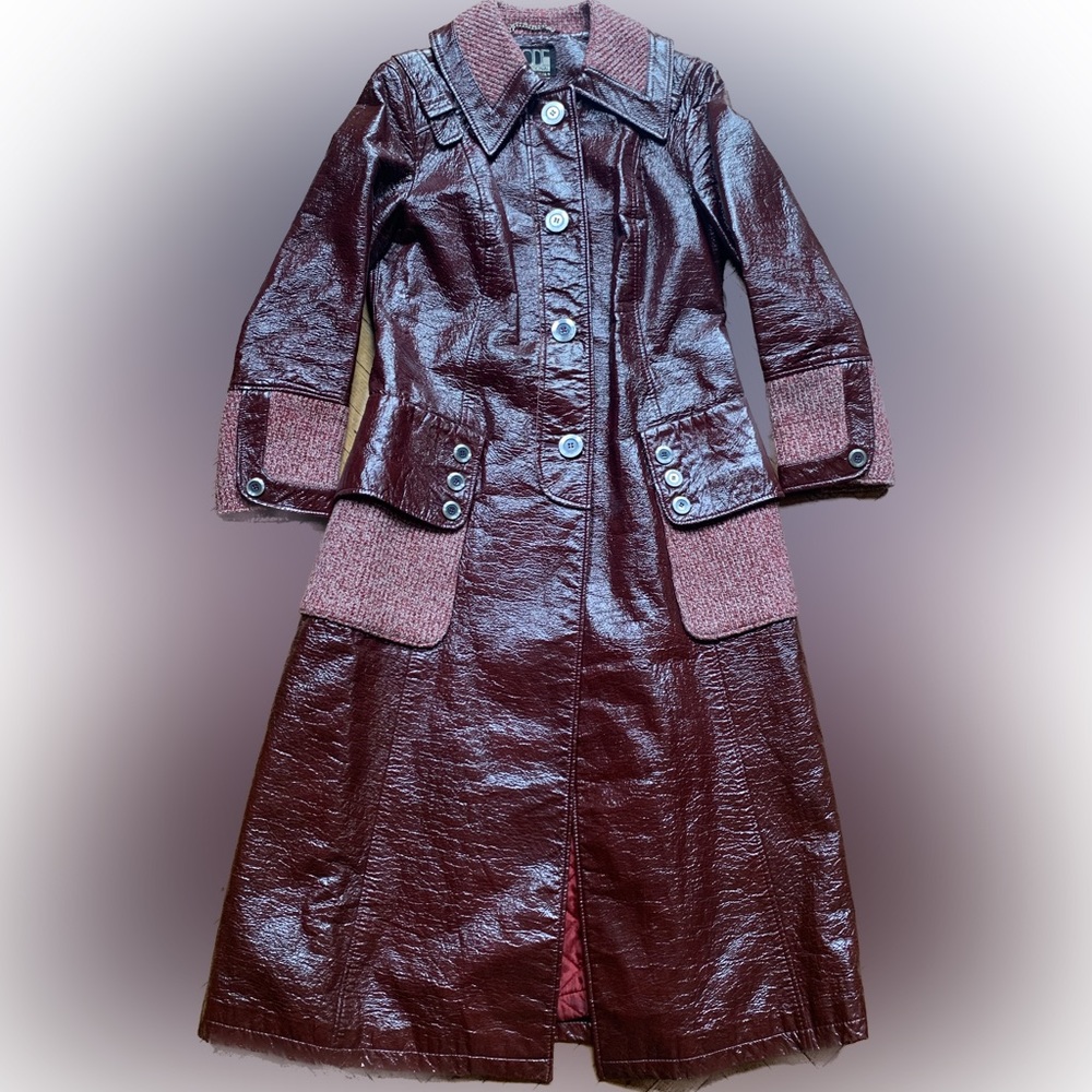Vintage Leather Trench Coat | Mode International Gebhardt+Co Berlin | Maroon | S